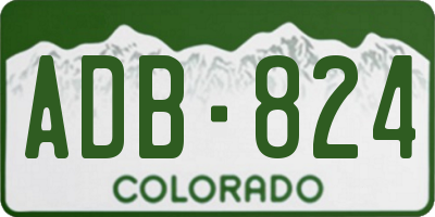 CO license plate ADB824
