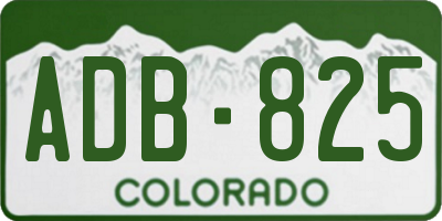 CO license plate ADB825