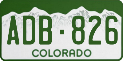 CO license plate ADB826