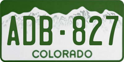 CO license plate ADB827