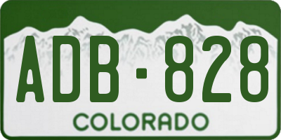 CO license plate ADB828