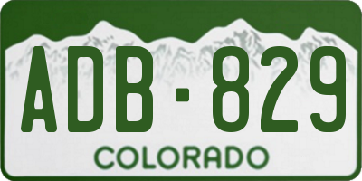 CO license plate ADB829