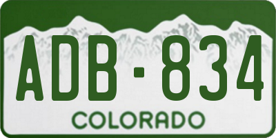 CO license plate ADB834