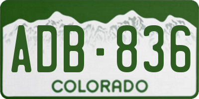 CO license plate ADB836