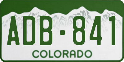 CO license plate ADB841
