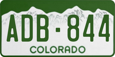 CO license plate ADB844