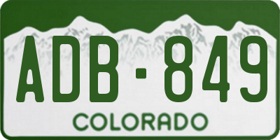 CO license plate ADB849