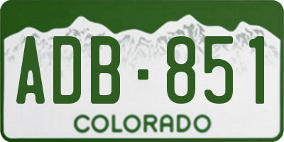 CO license plate ADB851