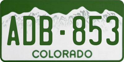 CO license plate ADB853