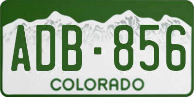 CO license plate ADB856