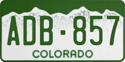 CO license plate ADB857