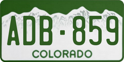 CO license plate ADB859