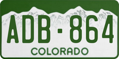 CO license plate ADB864