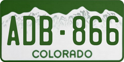 CO license plate ADB866