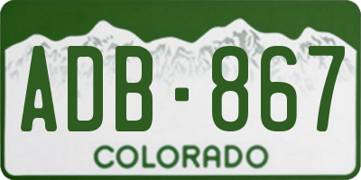 CO license plate ADB867