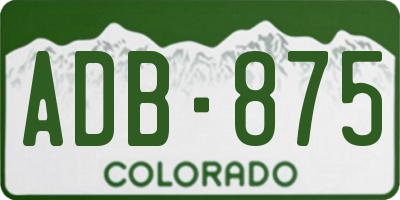 CO license plate ADB875