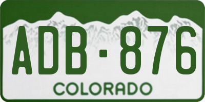 CO license plate ADB876