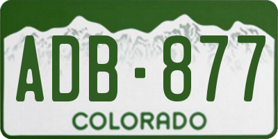 CO license plate ADB877