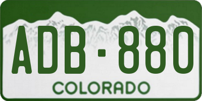 CO license plate ADB880