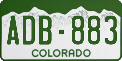 CO license plate ADB883
