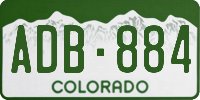 CO license plate ADB884