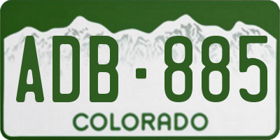 CO license plate ADB885