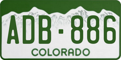 CO license plate ADB886