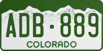 CO license plate ADB889