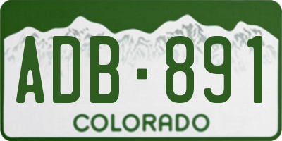 CO license plate ADB891