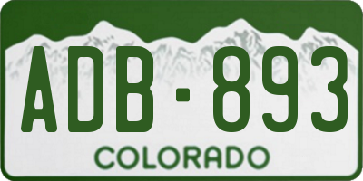 CO license plate ADB893