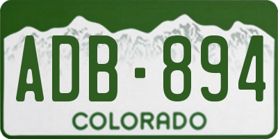 CO license plate ADB894
