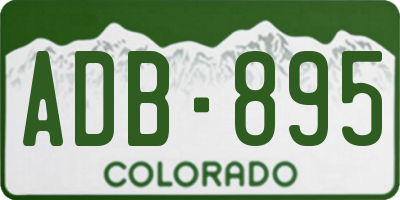CO license plate ADB895