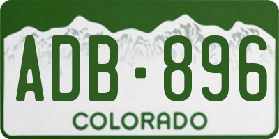 CO license plate ADB896