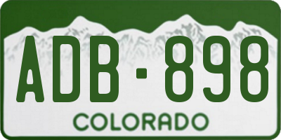 CO license plate ADB898
