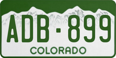 CO license plate ADB899