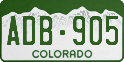 CO license plate ADB905
