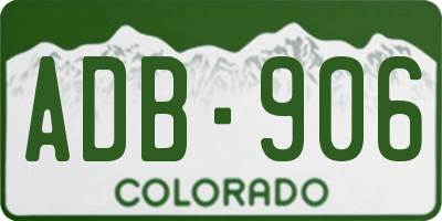 CO license plate ADB906