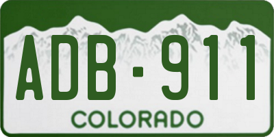 CO license plate ADB911