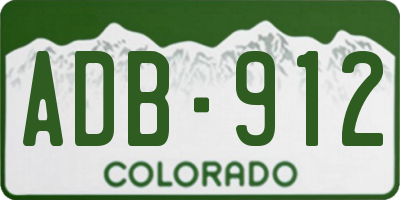 CO license plate ADB912
