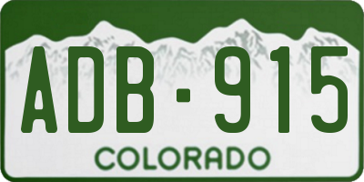 CO license plate ADB915