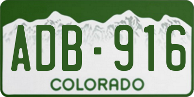 CO license plate ADB916