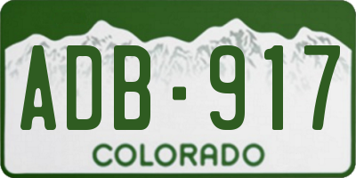 CO license plate ADB917