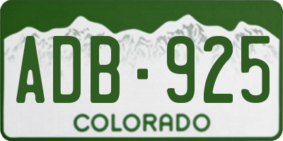CO license plate ADB925