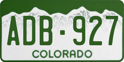 CO license plate ADB927