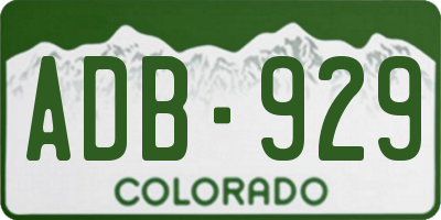 CO license plate ADB929