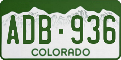 CO license plate ADB936