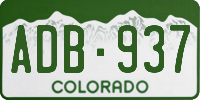 CO license plate ADB937