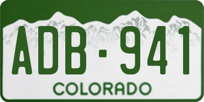CO license plate ADB941