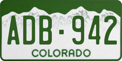 CO license plate ADB942