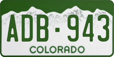 CO license plate ADB943